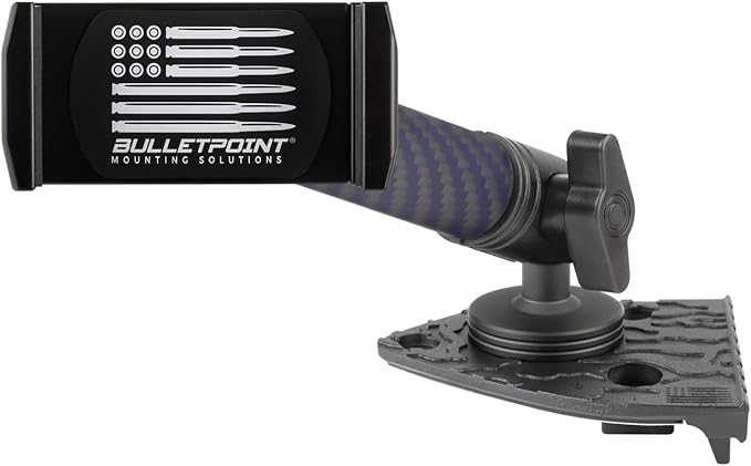 Bulletpoint Dash Mount Cell Phone Holder Compatible with 2018-2023 Jeep Wrangler JL (NOT 4xe) & 2020-2023 Jeep Gladiator Single Ball Mount (Driver Side Spring-Loaded)