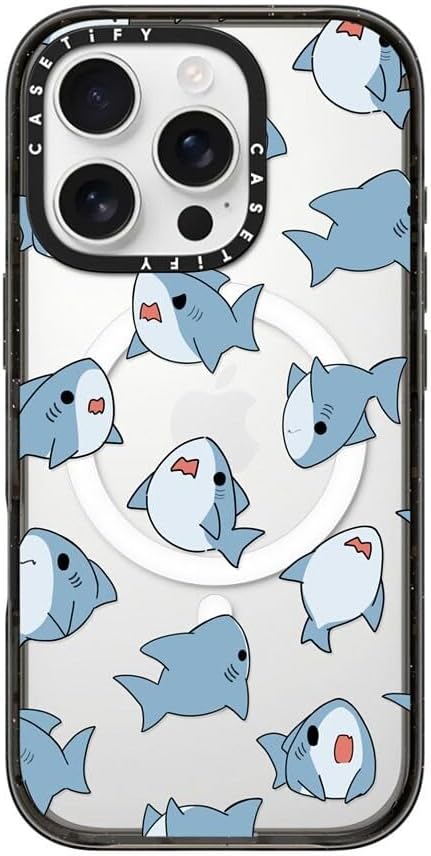 CASETiFY Impact Case for iPhone 16 Pro [Slim / 8.2 ft. 4X Military Grade Drop Protection/Compatible with Magsafe] - Normal Leonarudo Pattern - Clear Black