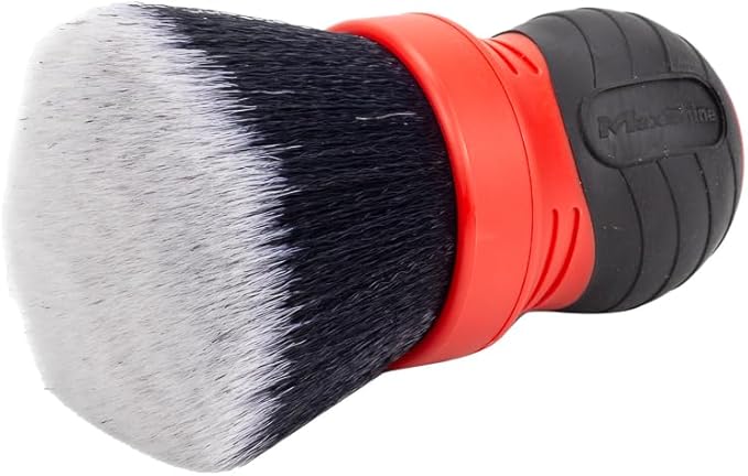 Maxshine Universal Red & Gray Combo Ultra-Soft Large Bristle Brush with Storage Rack | Curved Grip Interior Detailing Brush for Dashboard, Displays & Air Vents | Premium Car Cleaning Accessory