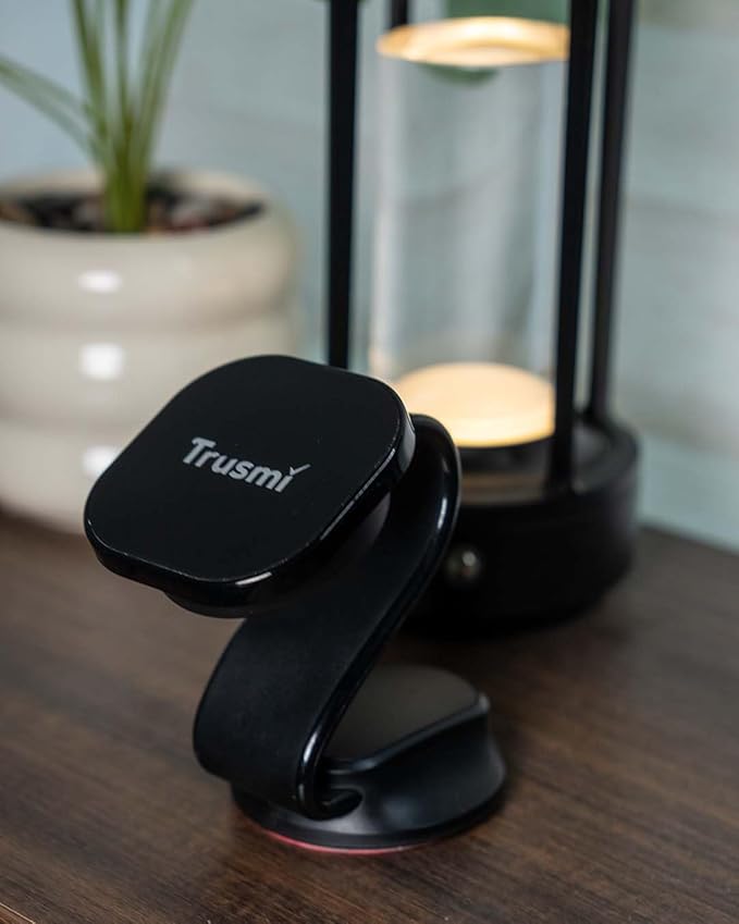 Trusmi Magnetic Wireless Car Charger 15W, Foldable Car Phone Mount, Compatible with MagSafe for iPhones and MagSafe-Compatible Cases for Galaxy S26/S25/S24, Pixel 10/9/8