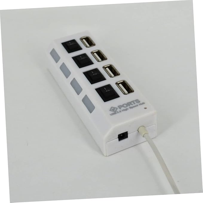 HOMSFOU 2pcs USB Hub Port Independent USB Divider for Easy Device Connectivity Office School Compact Design Built Cable