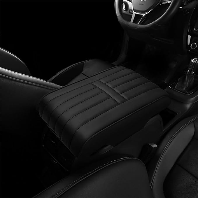 Car Armrest Pad for Porsche Macan 2014 2015 2016 2017 2018 2019 2020 2021 2022 2023 2024 Memory Cotton Armrest Box Pad Center Console Scratch Pad Box Cushion Protector,Black