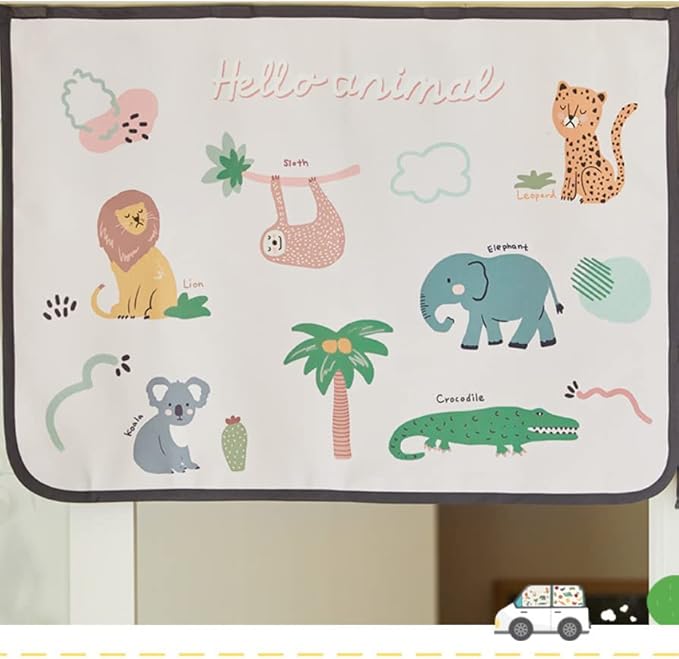 Magnetic Car Sun Shade Curtain for Side Window – Sun Blocker and UV Protector for Baby, Kids, and Pets – Universal Fit with Built-in Magnets for Steel-Framed Door (Animal Friends)
