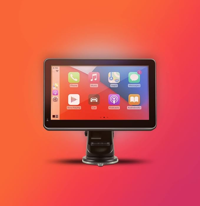 Car and Driver INTELLIDASH PRO Wireless Apple Carplay ONLY 7'' IPS Touchscreen with Bluetooth, SiriusXM, Siri Assistant. Dash Windshield Mounted
