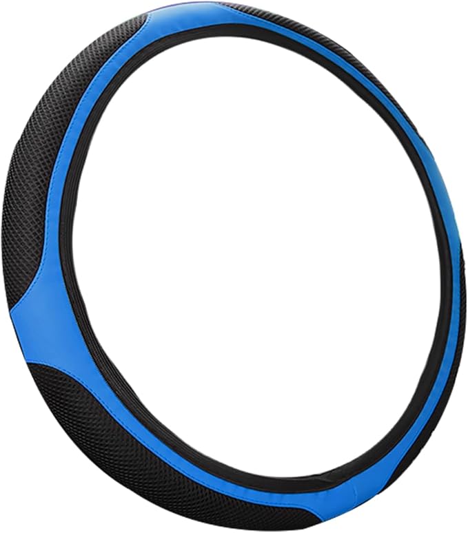 LoyaForba Car Steering Wheel Cover, Universal 14.5-15 Inch, Soft Anti-Slip Neoprene Protector for Steering Wheel, Breathable Odorless and Elastic Stretch, Car Accessory for SUV, Van, Truck (Blue)