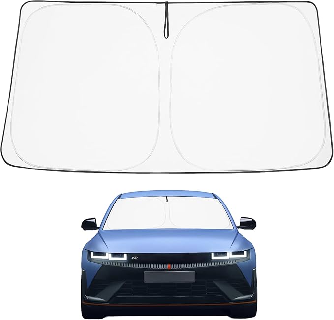 Proadsy 2026 Upgrade Windshield Sun Shade Custom Fit Hyundai Ioniq 5 2022-2025 2026 4-Layer Foldable Front Sunshade Protector Sun Visor Blocks UV Rays Keep Car Cooler Accessories