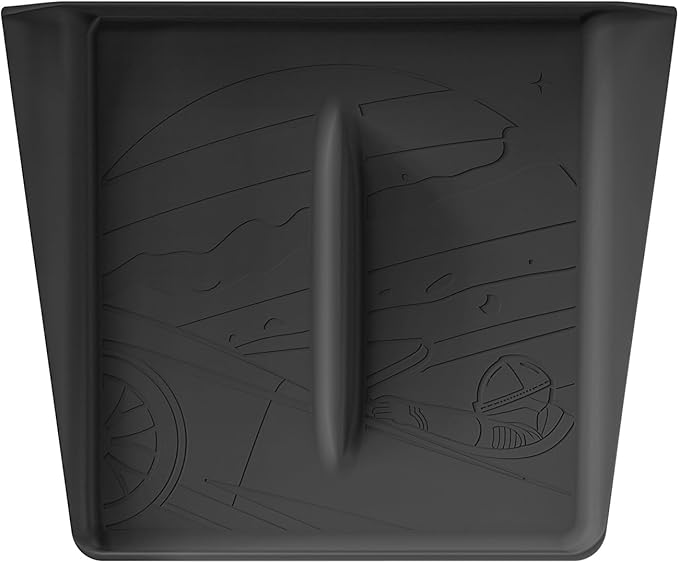 LUCKEASY Wireless Charging Pad for Tesla Model Y Juniper 2025 2026 Center Console Wireless Charger Pad Non-Slip Silicone Mat for Model Y Accessories Black (Star Explorer Texture)