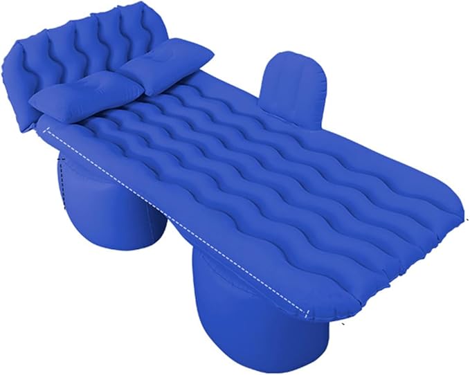 Car Air Mattress for Silverado 1500/GMC Sierra 1500 2019-2023 2024, Inflatable Car Bed for Back Seat Sleeping, Soft Car Inflatable Bed Back Seat Mattress Airbed,D Blue