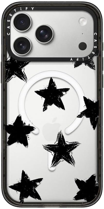 CASETiFY Impact iPhone 17 Pro Max Case [Slim/Compatible with Magsafe / 8.2 ft. 4X Military Grade Drop Protection] - Star Marks - Clear Black