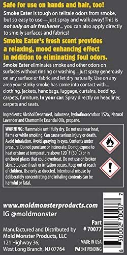 Smoke Eater Odor Eliminator Aerosol Spray, Lavender, 3.5 oz — Tea Tree Oil Breaks Down Smoke at the Molecular Level
