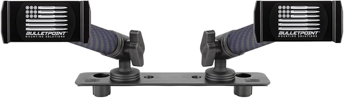 Bulletpoint Dash Mount Cell Phone Holder Compatible with 2013-2018 RAM Truck & 2019+ RAM 1500 Classic 20mm Ball Mount - Compatible with iPhone and Android Smartphones (Dual Ball with 2 Phone Holders)