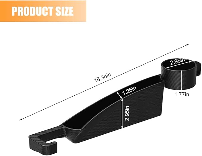 2PCS Car Seat Gap Filler, Dual Slot Carbon Fiber Vehicle Side Seat Gap Organizer Strip with Cup Holder, Auto Console Guard Spacer Stop Things from Dropping, Universal Fit (Black)