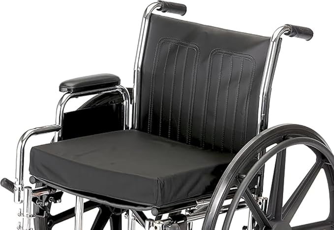 Gilbins Convoluted Egg Crate Foam Chair Cushion, Seat Cushion, Car Seat Cushion, Office Chair Cushion or Wheelchair Cushion to Relieve Back Pain Wheelchair and Recliner Chair Pads (Black with Cover)