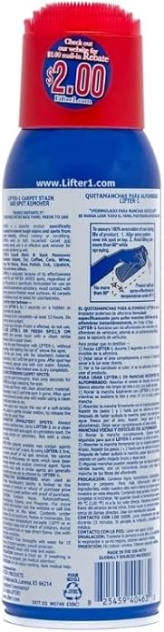 Lifter-1 Carpet Stain & Spot Remover Spray 18 oz Bundle with Microfiber Cloth - Effortless Carpet Stain Remover - Quick and Easy Carpet Cleaner Spray for Tough Stains - (3 Items)