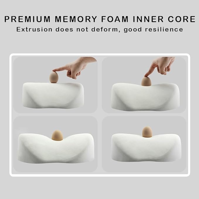 Car Headrest Neck Pillow Support Memory Foam Ergonomic Design Accessory for Driving Seat Fatigue Relief Compatible with Model S X 3 Y & Cybertruck - 1 Piece