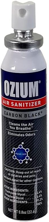 Ozium Air Sanitizer 0.8 oz Spray, Carbon Black Scent (6-Pack)