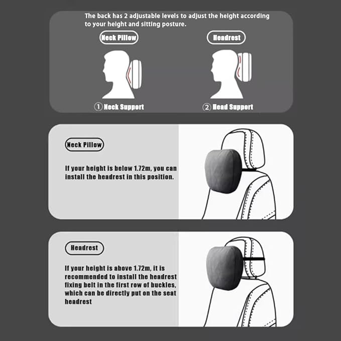 Car Headrest Pillow for Volkswagen VW Golf Variant VIII VI V IV III Wagon Estate 5-Seats Car Seat Lumbar Pillow Car Headrest Pillow Car Seat Neck Break Cushion Head Support Rest Pillow Accessories