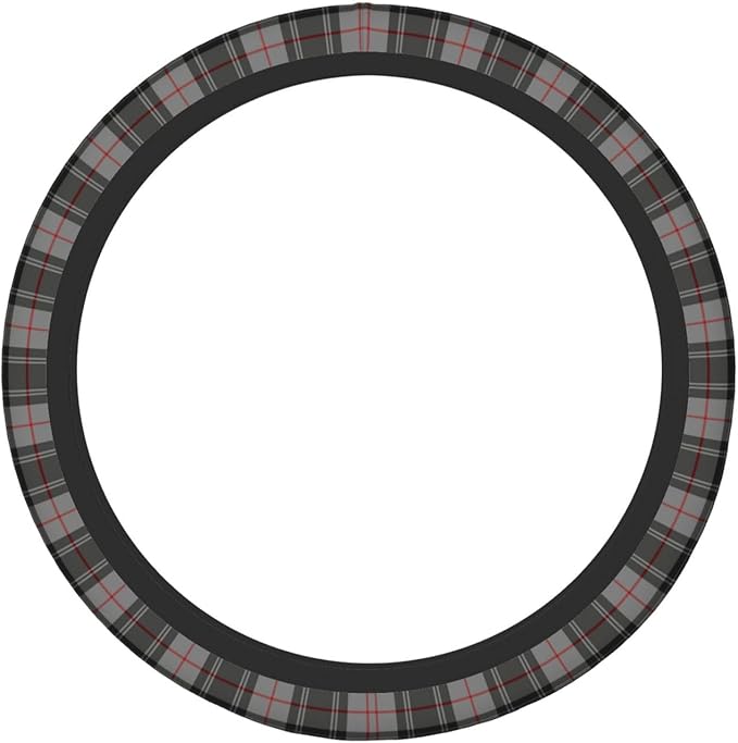 Thickened Elastic Steering Wheel Cover, Gray Plaid Clan Moffat Tartan Ultra, Soft, Breathable, Fit for Cars, SUVs, Trucks, Stylish Comfortable Grip