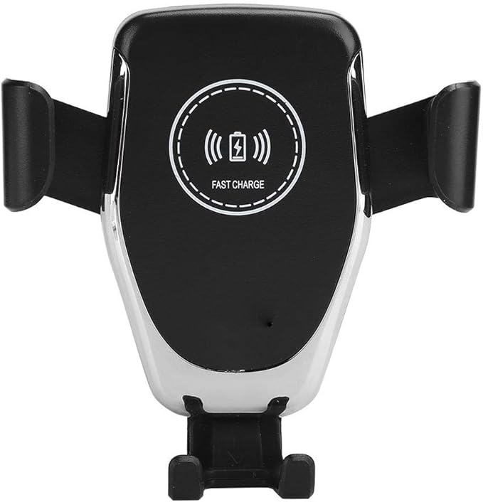 Car Mount Charger, 10W 360 Degrees Rotation Fast Charging Car Charger Bracket Mobile Phone Charger Silver for S10, S10, Note 10, 10, Mate 30, Mate 30 Pro Black