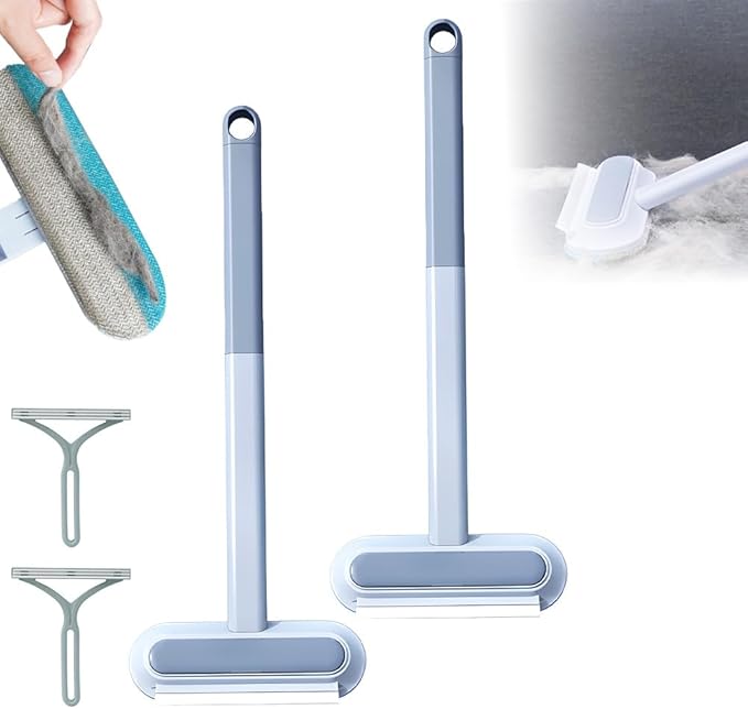 Moonboat Multifunctional Hair Removal Brush, Cleaner Pro Pet Hair, Cat Dog Hair Broom Lint Remover Scraper, Suitable for Carpet Rugs Bed Couch Curtains (B-2PCS)