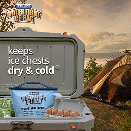 Large Leakproof Ice Bag. Reusable Ice Pack for Cooler - Long Lasting Instant Cooler Ice Packs - Drop in Cubed Ice to Make Cold, Dry Freezer Packs for Coolers - Drink Your Ice When It Melts