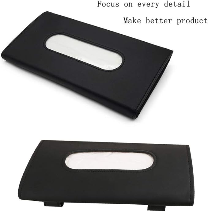 Fredysu Car Visor Tissue Holder, Sun Visor Napkin Holder Backseat Tissue Case, Premium Car Tissue Box for car, Vehicle (Black)