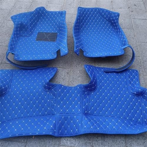 Custom Floor Mats for Cars fit 95% Sedan SUV Sports Car Full Coverage All Weather Men Women Pads Protection Non-Slip Leather Floor Liners (Blue)