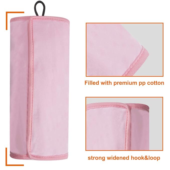 COOLBEBE Seat Belt Pillow for Kids, Extra Soft Toddler Travel Pillow for Car Seat, Universal Carseat Strap Cushion Pads for Childs Baby People Adults, Pink