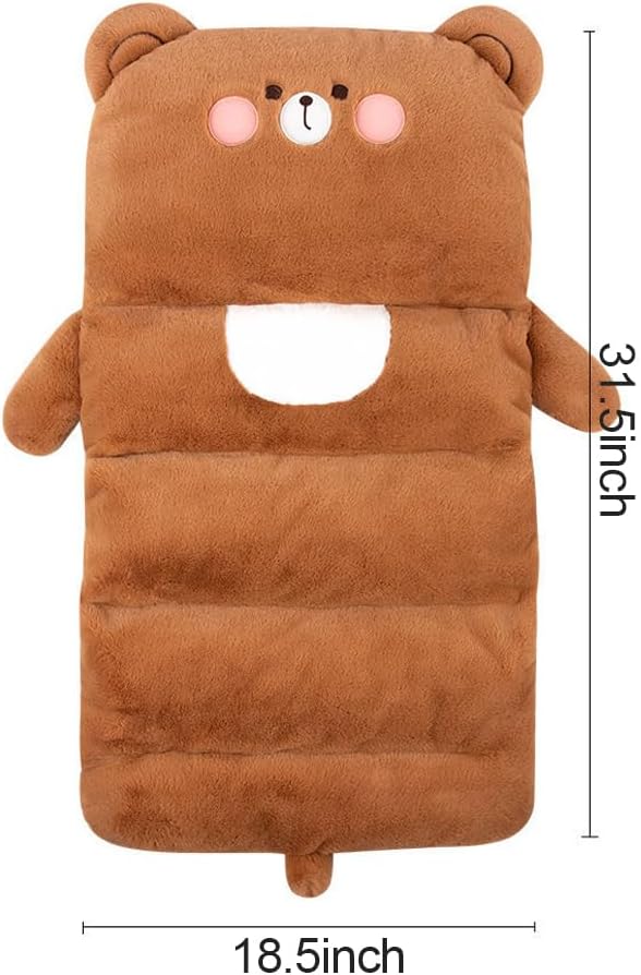 Cute Car Seat Cushion, Cartoon Plush Car Pillow for Driving Seat, Lumbar Support Pillow for Car with Anti-Slip Design, All-Season Car Headrest and Back Pillow for Cars, Chair, Wheelchair (Pig)