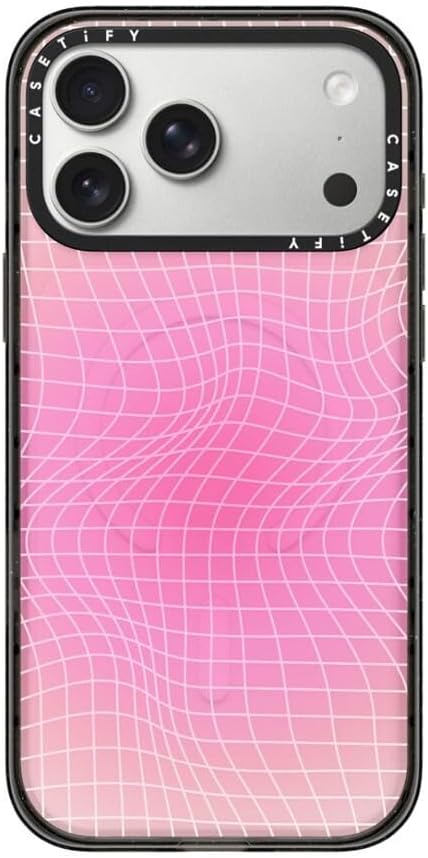 CASETiFY Impact iPhone 17 Pro Max Case [Slim/Compatible with Magsafe / 8.2 ft. 4X Military Grade Drop Protection] - Pink Light - Clear Black