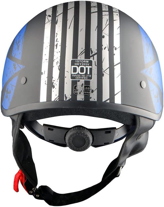 1Storm Motorcycle Half Face Helmet Mopeds Scooter Pilot with Retractable Inner Smoked Visor