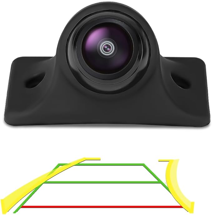 Car Backup Camera with Dynamic Trajectory Guide Line, GreenYi AHD1080P Reverse Rear View Cam, Adjustable Fisheye Lens, Night Vision Waterproof 170 Degree Wide View