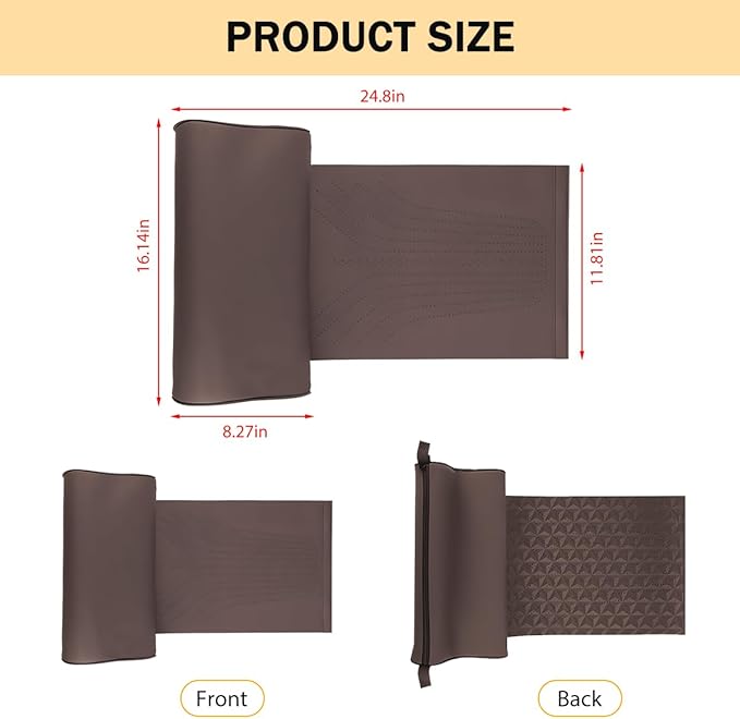 HZEL Car Seat Extender Leg Support Cushion, Lengthen Memory Foam Vehicle Front Seat Leg Support Extension Pad for Driving, Comfortable Automobile Extended Thigh Pillow, Universal Fit (Coffee)