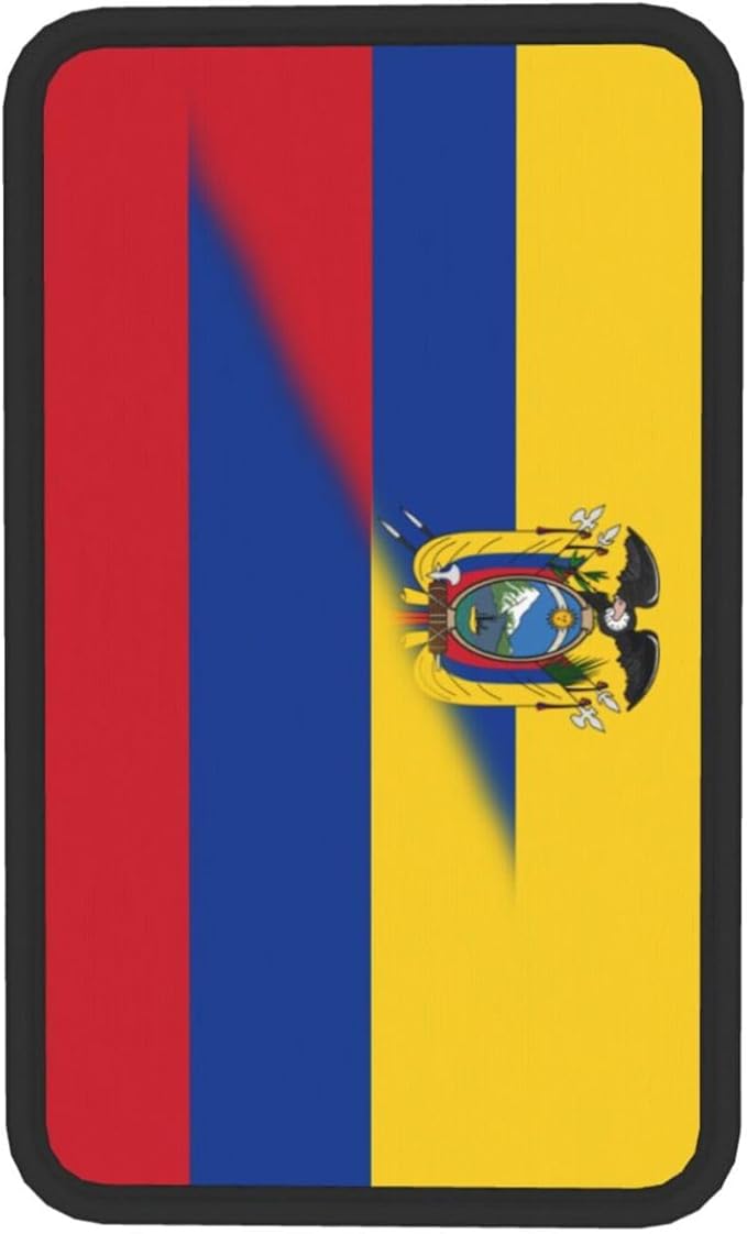 Colombia Colombian Ecuador Ecuadoran Flag Auto Center Console Armrest Cover Car Handrail Box Cushion Pad Mat Universal Fit Most Vehicle Sedan Truck SUV Soft Comfort Decor Accessories