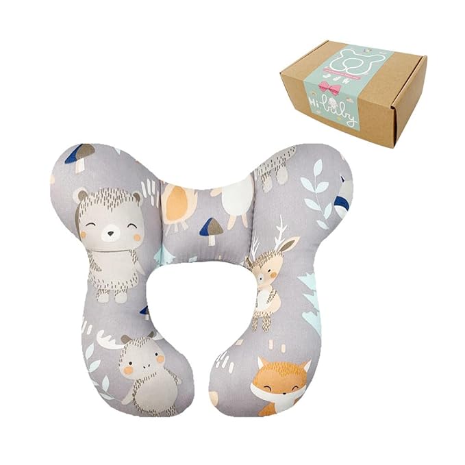 Baby Neck Pillows, Comfortable Baby Travel Head Neck Support Pillow for Car Seat Stroller Pushchair, Soft PP Cotton Travel Pillow for 0-2 Years Old Toddler Infant Newborn, Fox