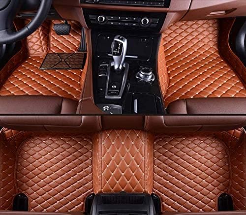 Custom Making Car Floor Mats Protection Pads for 99% Sedan/Coupe/Hatchback/SUV/Pickup Men Women Car Floor Mats Coverage Pads Anti-Slip Leather Floor Lining (Light Brown)