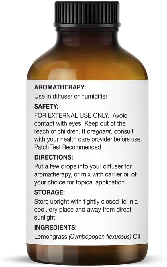 Majestic Pure Essential Oil with Glass Dropper - 100% Pure and Natural - Essential Oils for Diffuser, Aromatherapy, Soap and Candle Making, Lemongrass Essential Oil, Lemongrass Oil, 4 Fl Oz