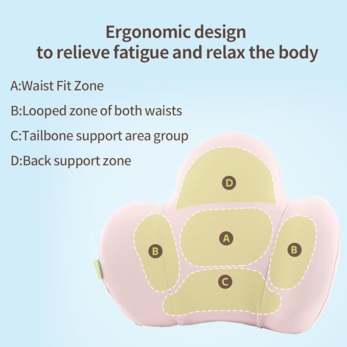 Lumbar Support Pillow for Office Chair, Gaming Chair, Car Driver Seat Back Cushion, Bed & Couch, Gifts for Friends and Parents,Ergonomic Back Support Pillow with Comfortable Memory Foam(Pink)