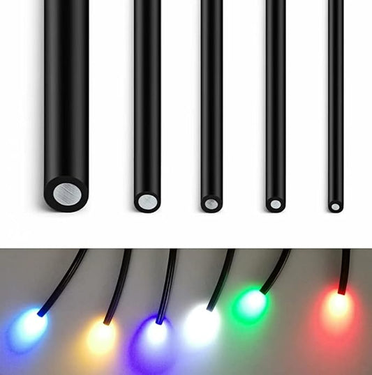0.24in Inner Black Skin Cover PMMA Plastic Endeglow Optic Fiber Cables for Car Led Light Source (3.28ft Long)