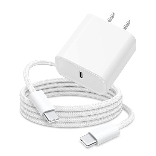 6FT 30W USB Type C Fast Wall Charger Block for iPhone 16e 16 15 Pro Max, AirPods 4 4th, iPad Wall Plug Cube Brick iPad Pro 13/12.9 in, iPad Air 13 iPad 10th Generation,Pencil C to USB C Charging Cable