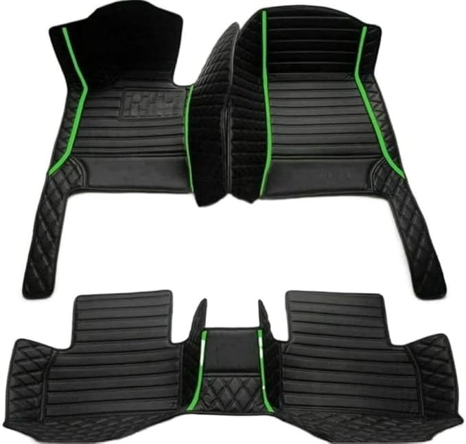 Custome Car Mats Accessories All Weather Floor mats Compatible with Automotive Floor Mats Passenger car mats (All Black Green)