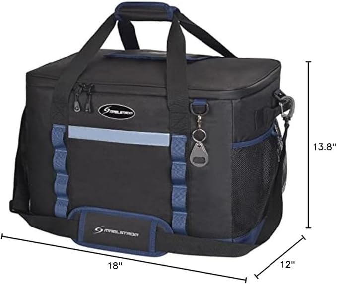 Maelstrom Collapsible Soft Cooler Bag,35/55/75 Cans Beach Cooler with Flip Top Lid, Ice Chest, Leakproof & Portable for Beach, Camping, Road Trips & Grocery Shopping