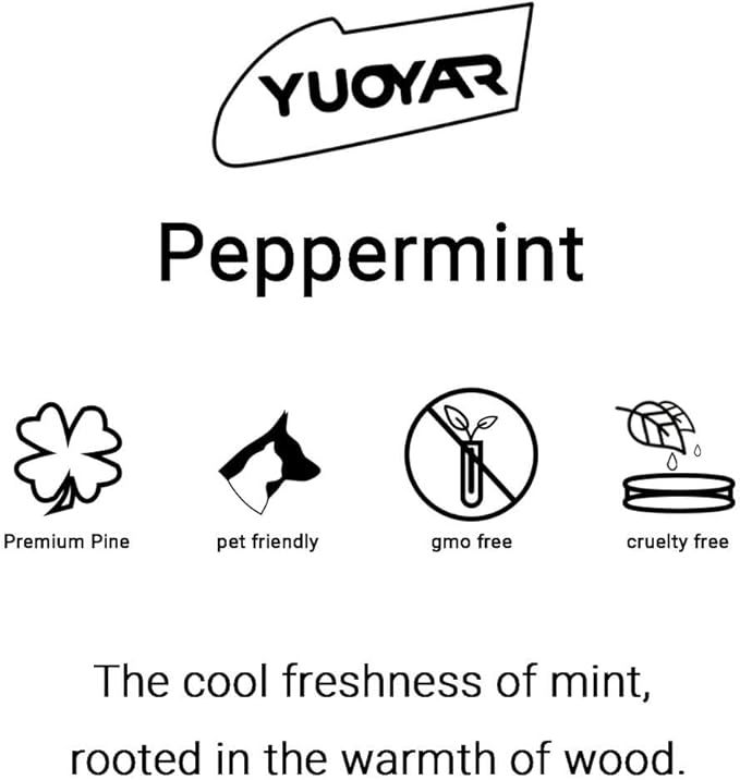 Yuoyar Wood Car Scents Air Freshener Visor Clips Diffuser Odors Eliminator (Peppermint-scented)