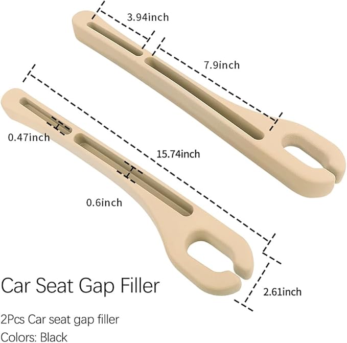Stacool [2026 Upgrade] 2PCS Car Seat Gap Filler with Phone Holder,Multi-Function Car Side Seat Gap Filler for Prevent Items Falling,Universal Car Seat Organizer Car Accessories (Beige)