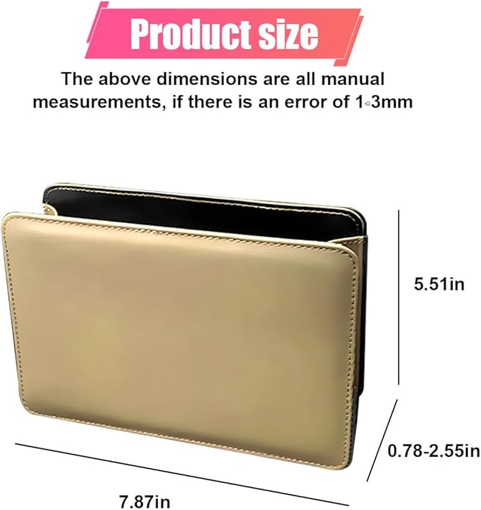 Car Trash Can, Leather Car Garbage Can with One Roll Trash Bag, Foldable Hanging Storage Container, Mini Trash Bin, Vehicle Garbage Organizer Holder for Door Side, Back Seat (Beige)