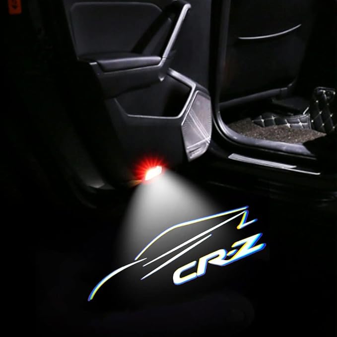 2 Pcs CR-Z Car LED Projector Door Shadow Light Welcome Light Laser Emblem Logo Lamps Kit Puddle Lights LED Courtesy Step Lights Ground Lamp HD Kit Replacement for CR-Z 2016-2021