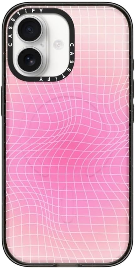 CASETiFY Impact iPhone 17 Case [Slim/Compatible with Magsafe / 8.2 ft. 4X Military Grade Drop Protection] - Pink Light - Clear Black
