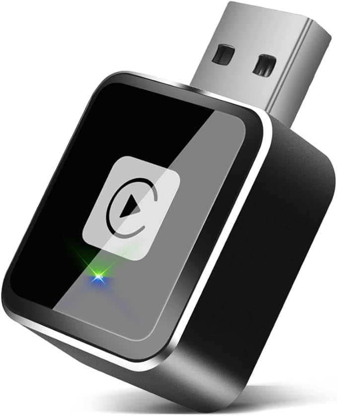 2025 Upgraded Wireless CarPlay Adapter for iPhone, Mini USB/Type-C Design, OTA Updates, Fast Connection for iOS 10+, Dual-Band Wi-Fi