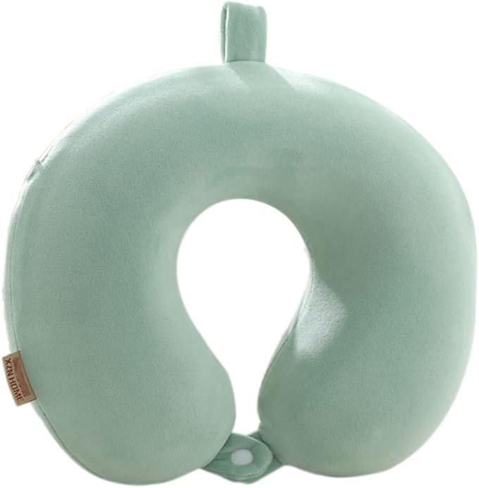 Travel Pillow - Memory Foam Neck Pillow Support Pillow,Luxury Compact & Lightweight Quick Pack for Camping,Sleeping Rest Cushion (Green)