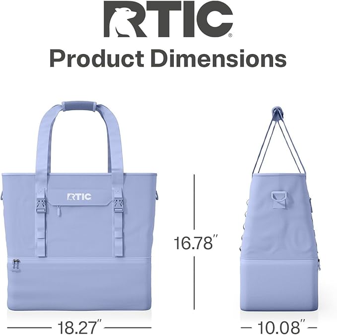 RTIC 2-in-1 Chillout Bag Soft Insulated Cooler Tote, Portable, for Lunch, Beach, Travel, Drink, Beverage, Car, Camping, Picnic, 24-Can Capacity,